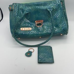 La gioe di Toscana leather snakeskin purse